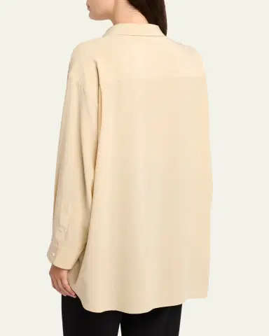 THE ROW Luka Oversized Silk Button-Down Shirt | Thumbnail 3
