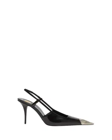 Saint Laurent 90mm Jeanne Leather Slingback Pumps | Thumbnail 1 Saint Laurent 90mm Jeanne Leather Slingback Pumps | Thumbnail 1