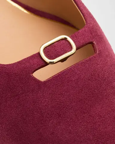 Santoni 55mm Suede Buckle Mid-Heel Pumps | Thumbnail 7