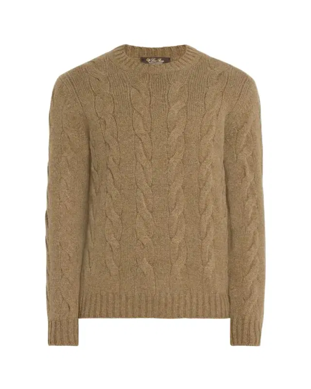 Men's Napier Baby Cashmere Cable Knit Crewneck Sweater