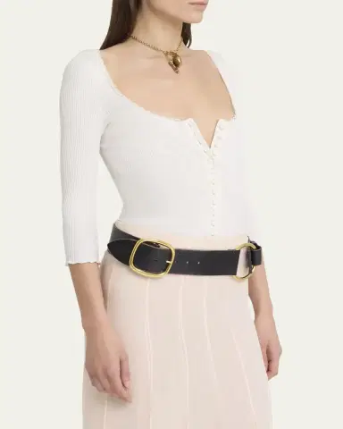 Chloé Lace-Trim Ribbed Button Top | Thumbnail 4 Chloé Lace-Trim Ribbed Button Top | Thumbnail 4