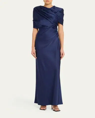 Stella McCartney Draped Capelet Satin Gown | Thumbnail 2