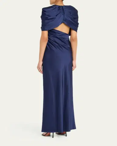 Stella McCartney Draped Capelet Satin Gown | Thumbnail 3