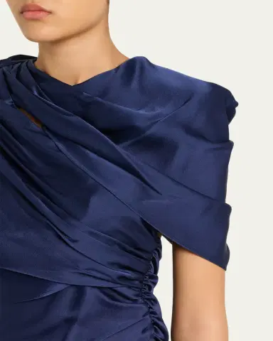 Stella McCartney Draped Capelet Satin Gown | Thumbnail 5