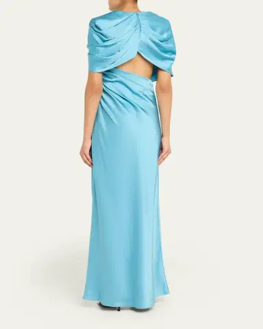 Stella McCartney Draped Capelet Satin Gown | Thumbnail 7