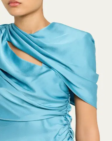 Stella McCartney Draped Capelet Satin Gown | Thumbnail 9