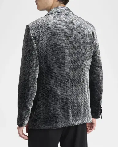 Giorgio Armani Men 's Velvet-Effect Peak Lapel Dinner Jacket | Thumbnail 2 Giorgio Armani Men 's Velvet-Effect Peak Lapel Dinner Jacket | Thumbnail 2