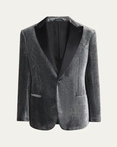 Giorgio Armani Men 's Velvet-Effect Peak Lapel Dinner Jacket | Thumbnail 5 Giorgio Armani Men 's Velvet-Effect Peak Lapel Dinner Jacket | Thumbnail 5