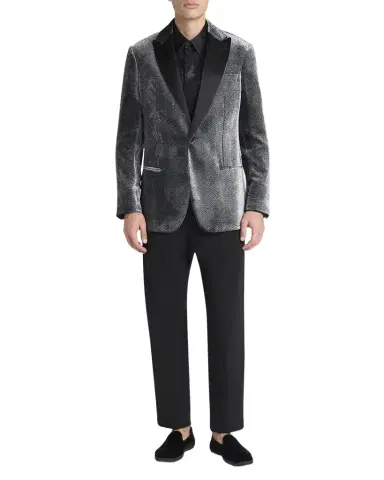 Giorgio Armani Men 's Velvet-Effect Peak Lapel Dinner Jacket | Thumbnail 1 Giorgio Armani Men 's Velvet-Effect Peak Lapel Dinner Jacket | Thumbnail 1