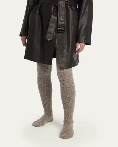 The Row Mumu Speckled Cashmere Knit Footed Tights | Thumbnail 3
