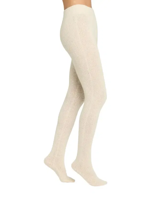 The Row Mumu Speckled Cashmere Knit Footed Tights