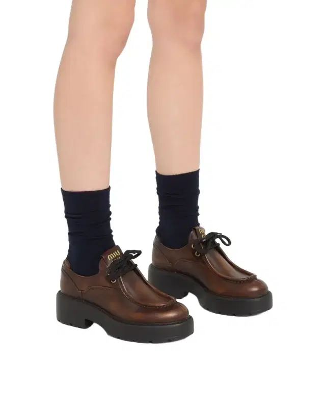 Miu Miu Leather Casual Derby Loafers