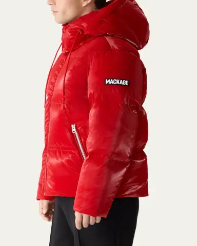 Mackage Men's Kent-Glo High-Gloss Hooded Down Jacket | Thumbnail 4 Mackage Men's Kent-Glo High-Gloss Hooded Down Jacket | Thumbnail 4