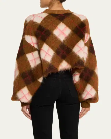 RÙADH The Blane Argyle Mohair Crewneck Cardigan | Thumbnail 3 RÙADH The Blane Argyle Mohair Crewneck Cardigan | Thumbnail 3