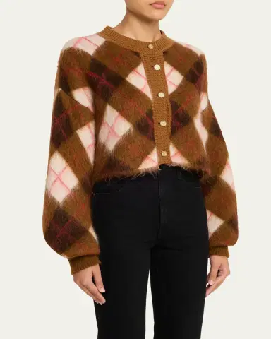 RÙADH The Blane Argyle Mohair Crewneck Cardigan | Thumbnail 4 RÙADH The Blane Argyle Mohair Crewneck Cardigan | Thumbnail 4