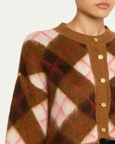 RÙADH The Blane Argyle Mohair Crewneck Cardigan | Thumbnail 5 RÙADH The Blane Argyle Mohair Crewneck Cardigan | Thumbnail 5