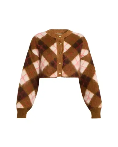 RÙADH The Blane Argyle Mohair Crewneck Cardigan | Thumbnail 1 RÙADH The Blane Argyle Mohair Crewneck Cardigan | Thumbnail 1