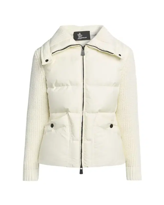 Padded Knit Combo Cardigan