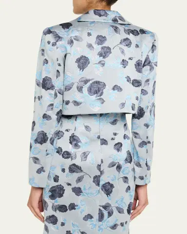 PRABAL GURUNG Metallic Floral Jacquard Bolero Jacket | Thumbnail 3 PRABAL GURUNG Metallic Floral Jacquard Bolero Jacket | Thumbnail 3