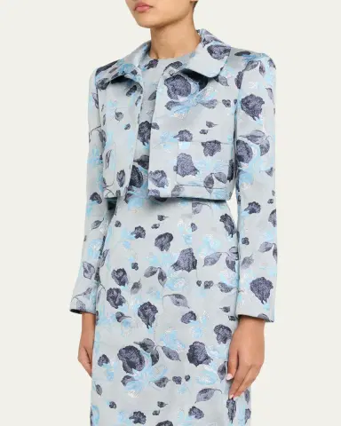 PRABAL GURUNG Metallic Floral Jacquard Bolero Jacket | Thumbnail 4 PRABAL GURUNG Metallic Floral Jacquard Bolero Jacket | Thumbnail 4