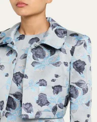 PRABAL GURUNG Metallic Floral Jacquard Bolero Jacket | Thumbnail 5 PRABAL GURUNG Metallic Floral Jacquard Bolero Jacket | Thumbnail 5