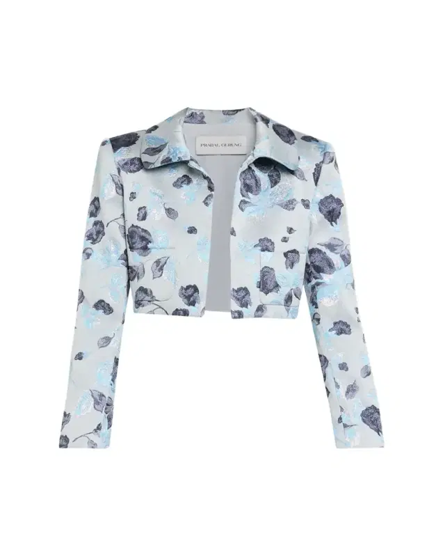 Prabal Gurung Metallic Floral Jacquard Bolero Jacket