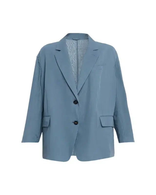 Brunello Cucinelli Cotton Organza Single-Breasted Deconstructed Jacket