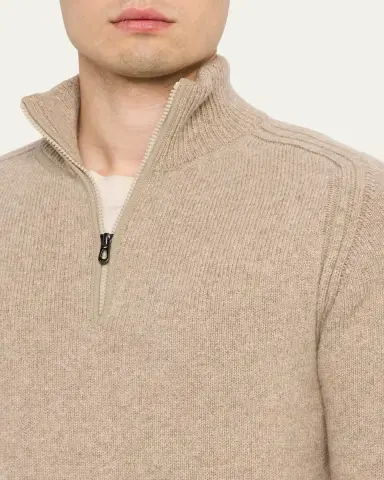 Sease Men's Cashmere Mouline Half-Zip Sweater | Thumbnail 5 Sease Men's Cashmere Mouline Half-Zip Sweater | Thumbnail 5