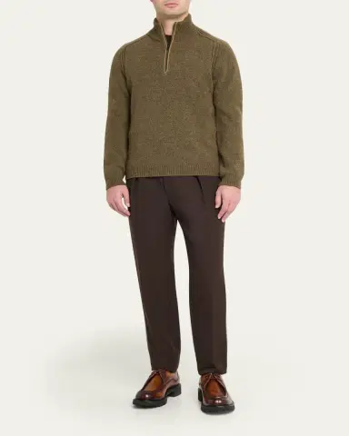 Sease Men's Cashmere Mouline Half-Zip Sweater | Thumbnail 6 Sease Men's Cashmere Mouline Half-Zip Sweater | Thumbnail 6