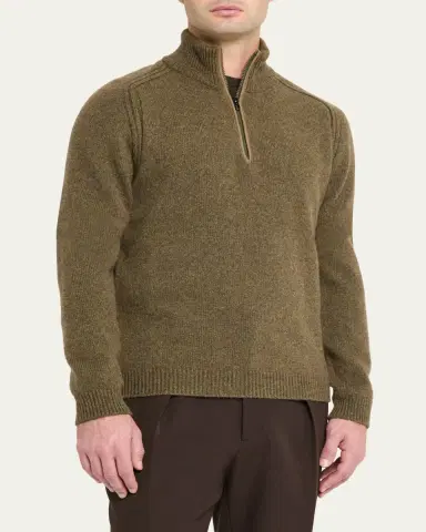Sease Men's Cashmere Mouline Half-Zip Sweater | Thumbnail 8 Sease Men's Cashmere Mouline Half-Zip Sweater | Thumbnail 8