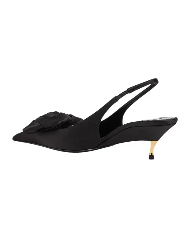 50mm Dakota Rose Satin Slingback Pumps