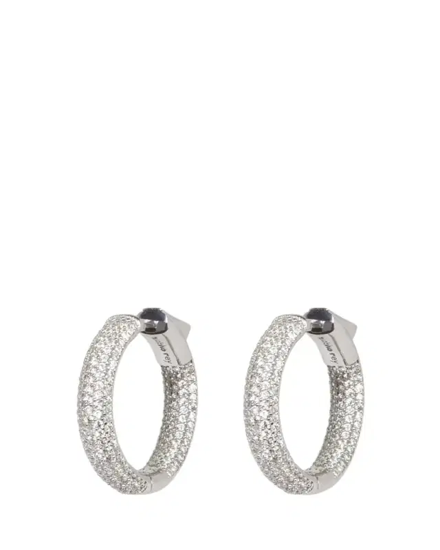 Nickho Rey Mini Tire Hoop Earrings, White