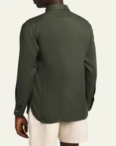 Tom Ford Men's Slim-Fit Gabardine Button-Down Shirt | Thumbnail 3 Tom Ford Men's Slim-Fit Gabardine Button-Down Shirt | Thumbnail 3