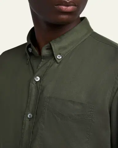 Tom Ford Men's Slim-Fit Gabardine Button-Down Shirt | Thumbnail 5 Tom Ford Men's Slim-Fit Gabardine Button-Down Shirt | Thumbnail 5
