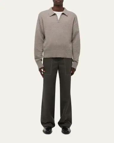 Helmut Lang Men's Brushed Polo Sweater | Thumbnail 2