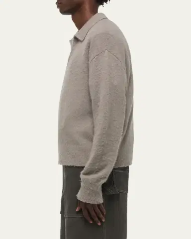 Helmut Lang Men's Brushed Polo Sweater | Thumbnail 4