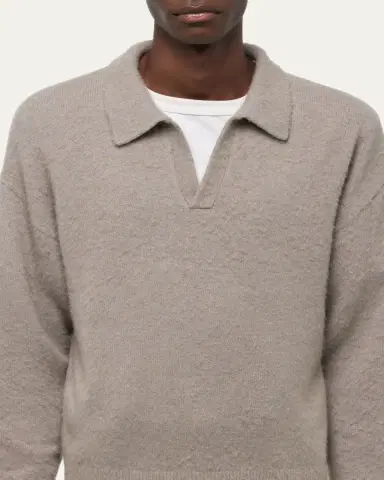 Helmut Lang Men's Brushed Polo Sweater | Thumbnail 5
