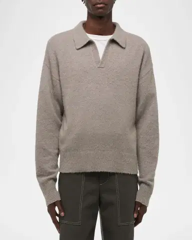 Helmut Lang Men's Brushed Polo Sweater | Thumbnail 8