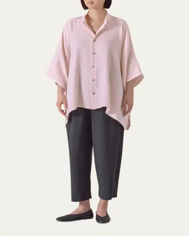 Eskandar A-Line Textured Silk Shirt | Thumbnail 2 Eskandar A-Line Textured Silk Shirt | Thumbnail 2