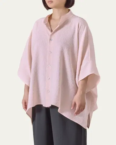 Eskandar A-Line Textured Silk Shirt | Thumbnail 4 Eskandar A-Line Textured Silk Shirt | Thumbnail 4