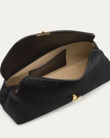 TOTEME T Lock Flap Horsehair Clutch Bag | Thumbnail 4 TOTEME T Lock Flap Horsehair Clutch Bag | Thumbnail 4