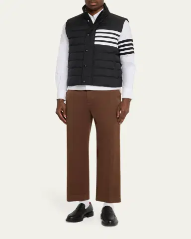 Thom Browne Men's Cotton and Silk Straight Fit 4-Bar Sleeve Sport Shirt | Thumbnail 2