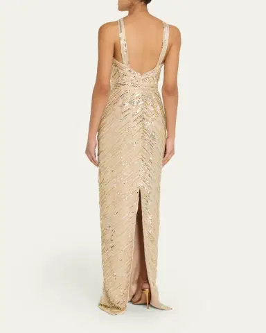 PAMELLA ROLAND Embellished Tulle Halter Gown | Thumbnail 3 PAMELLA ROLAND Embellished Tulle Halter Gown | Thumbnail 3
