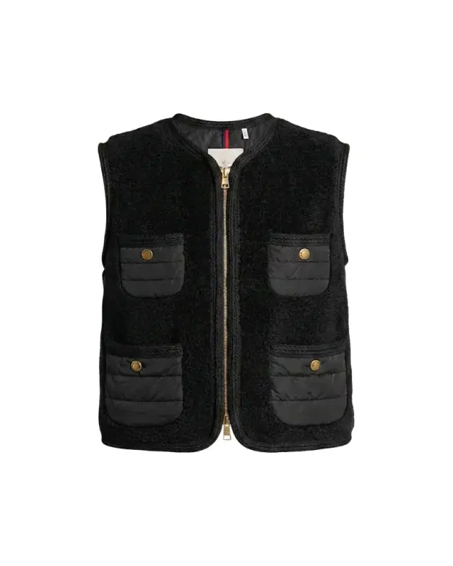 Mimosas Braided Trim Teddy Down Vest