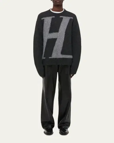 Helmut Lang Men's HL Logo Crewneck Sweater | Thumbnail 2 Helmut Lang Men's HL Logo Crewneck Sweater | Thumbnail 2