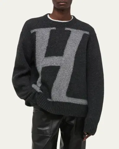 Helmut Lang Men's HL Logo Crewneck Sweater | Thumbnail 5 Helmut Lang Men's HL Logo Crewneck Sweater | Thumbnail 5
