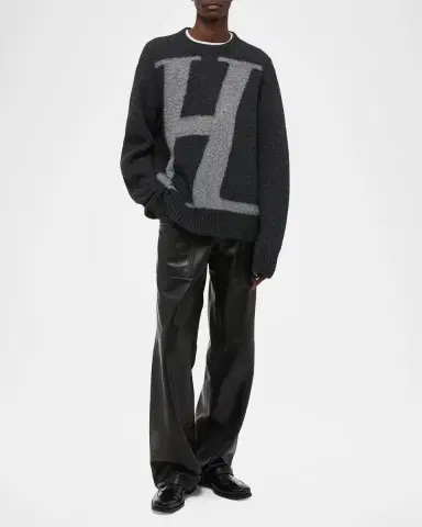 Helmut Lang Men's HL Logo Crewneck Sweater | Thumbnail 6 Helmut Lang Men's HL Logo Crewneck Sweater | Thumbnail 6