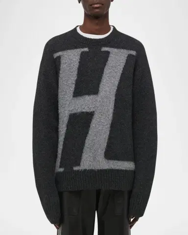 Helmut Lang Men's HL Logo Crewneck Sweater | Thumbnail 8 Helmut Lang Men's HL Logo Crewneck Sweater | Thumbnail 8