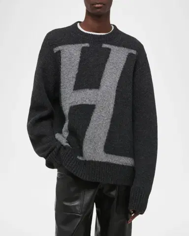 Helmut Lang Men's HL Logo Crewneck Sweater | Thumbnail 9 Helmut Lang Men's HL Logo Crewneck Sweater | Thumbnail 9