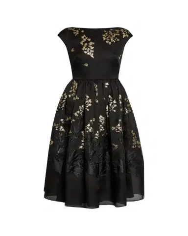Erdem Floral Brocade Cap-Sleeve Midi Dress | Thumbnail 1